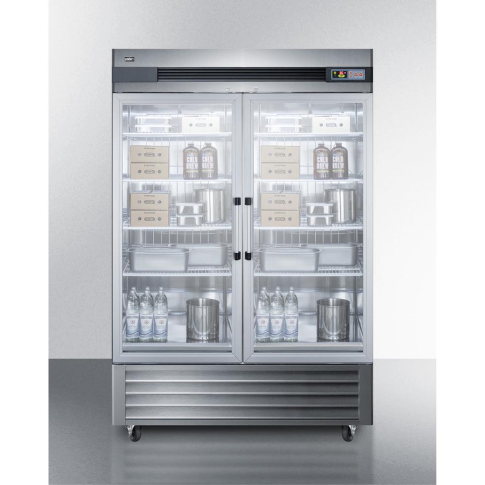 Summit Commercial Commercially approved 49 cu.ft. reach-in two-door glass door refrigerator