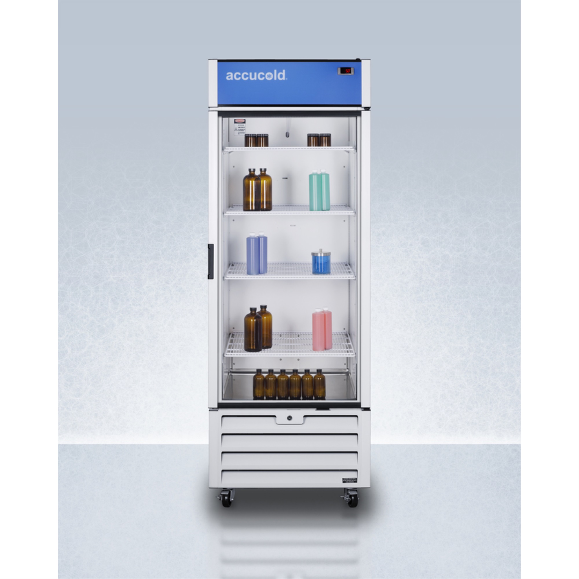 AccuCold Comercial display refrigerator, full size
