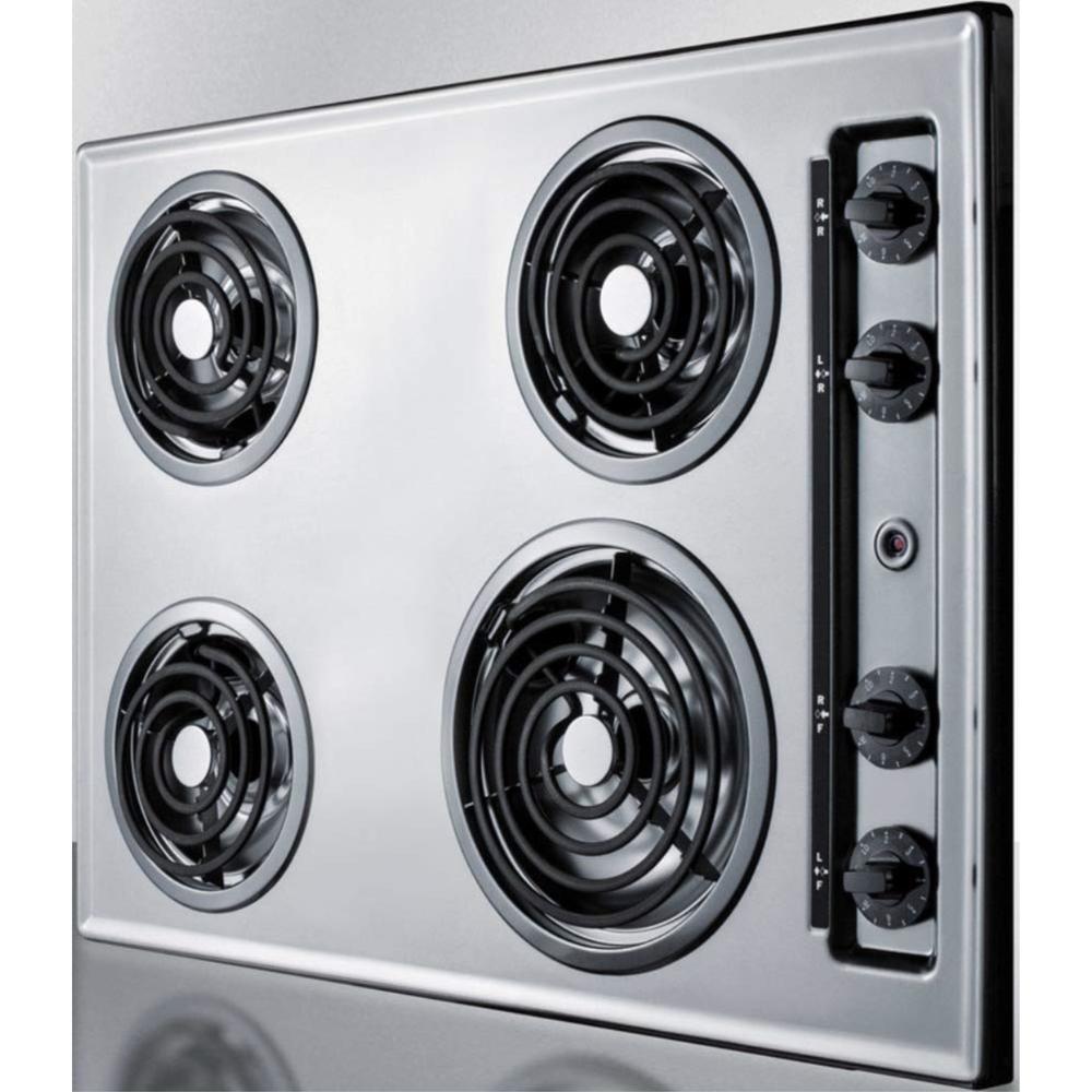 Summit Appliances 30" Wide 230V 4-Burner Coil Cooktop ZEL05