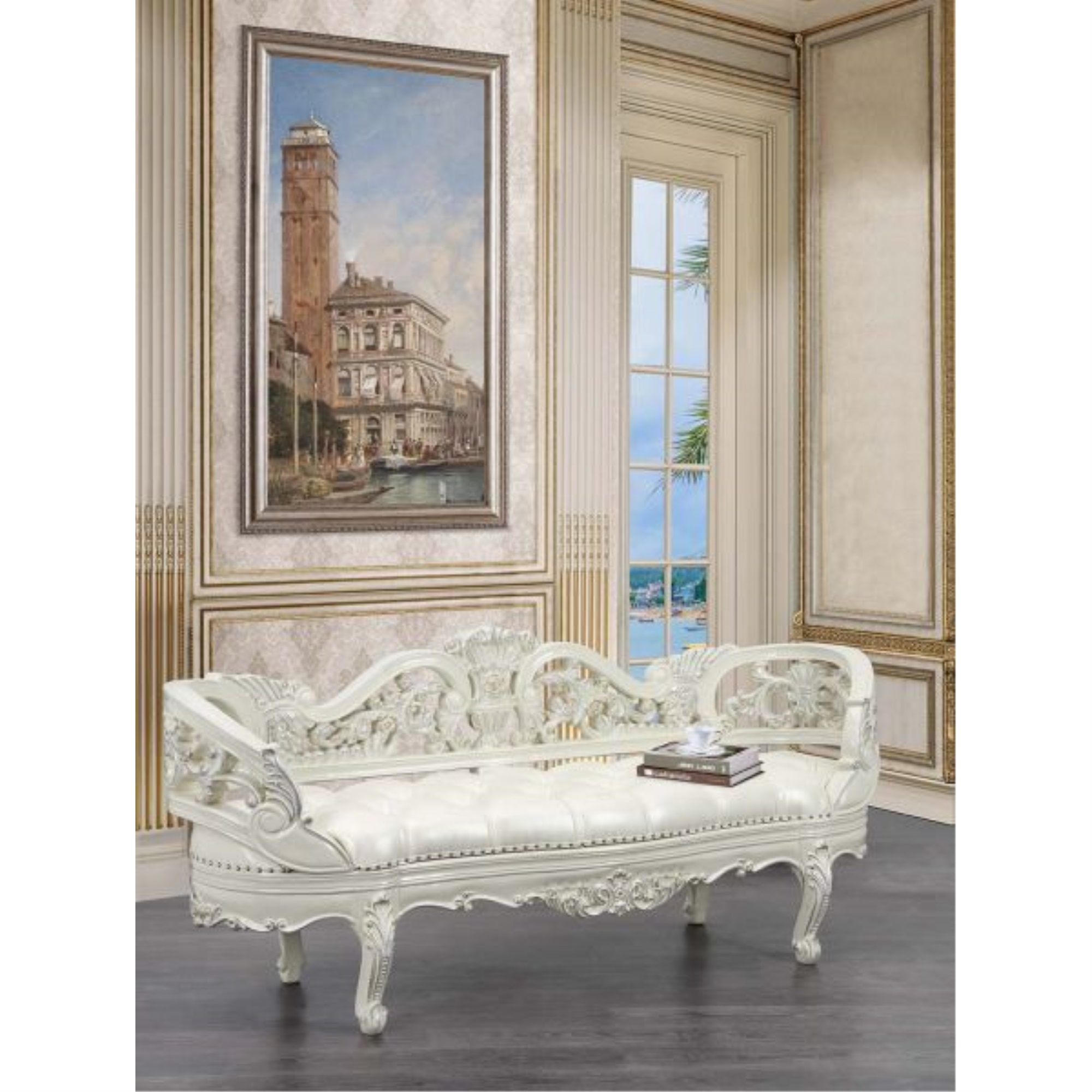 Acme Furniture BD01253 Bench, Antique White Finish - Adara ( 1Pc/1Ctn ) BD01253