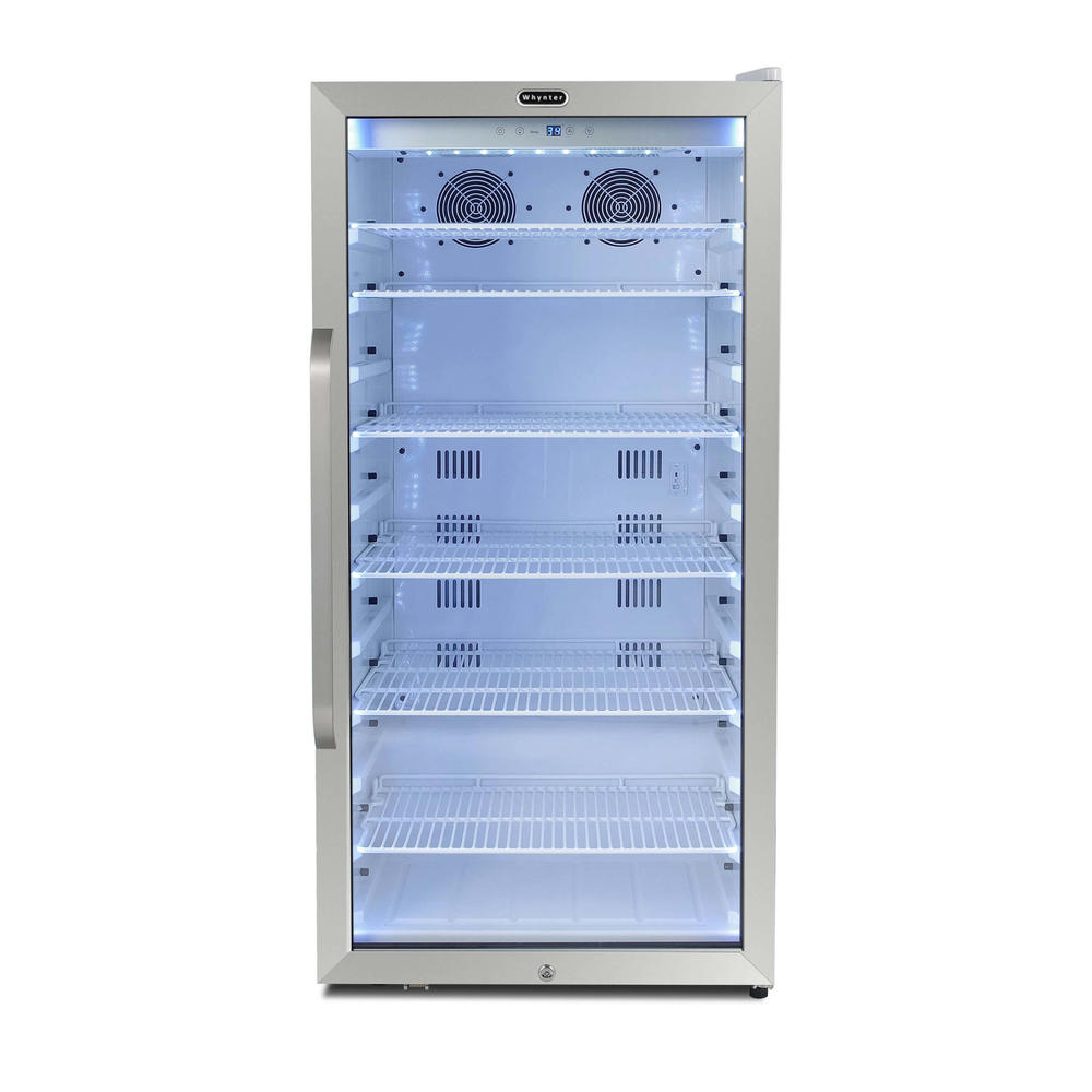 Whynter Freestanding 10.6 cu. ft. Stainless Steel Commercial Beverage Merchandiser with Superlit Door and Lock -White