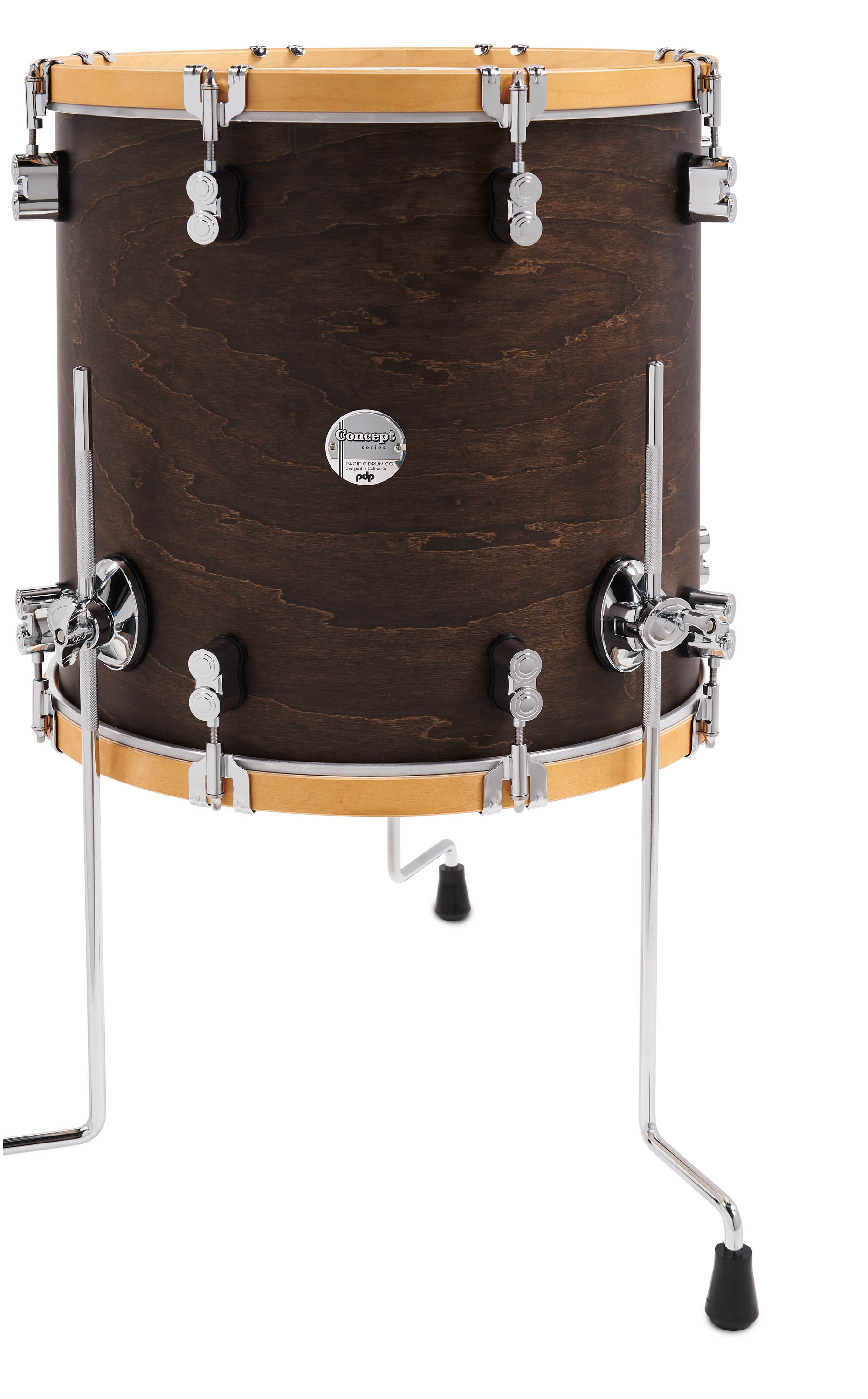 PDP Concept Classic Series 3-Piece Maple Shell Pack, Walnut with Natural Hoops and Chrome Hardware; 9x13, 16x16, 14x26
