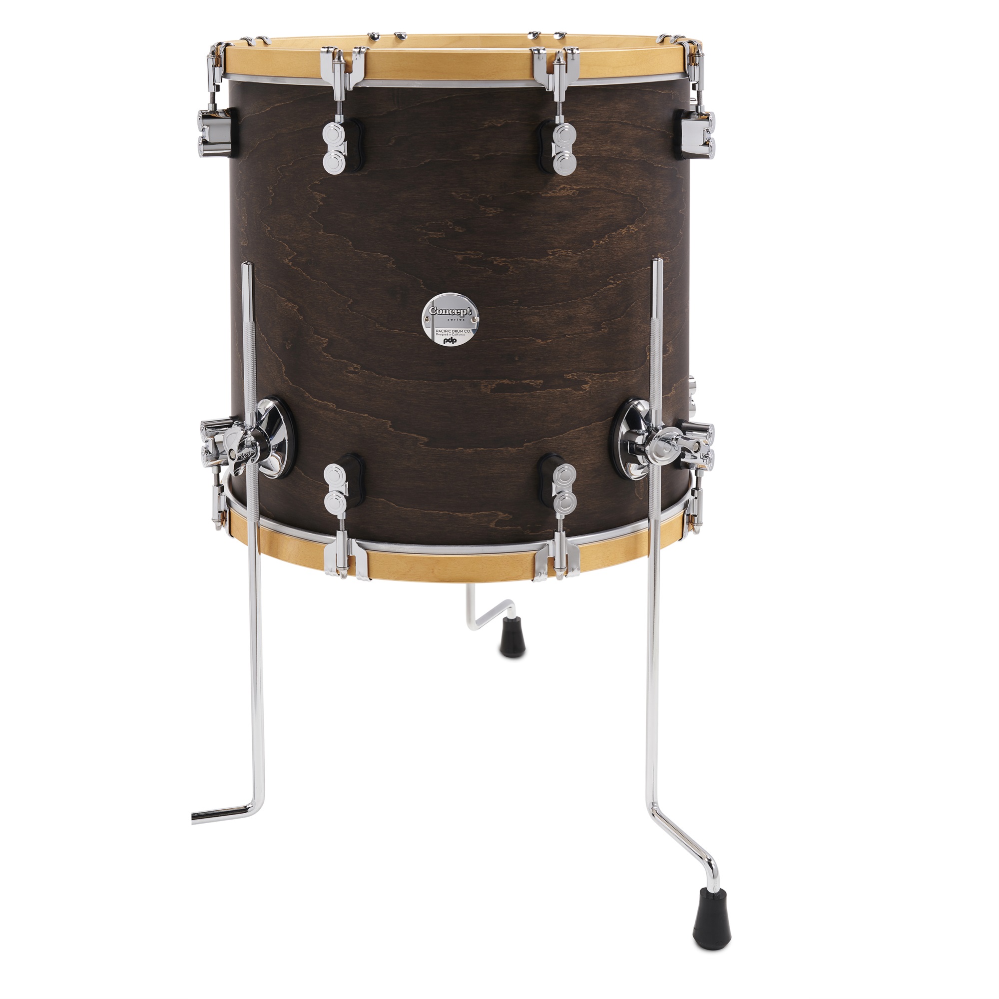 PDP Concept Classic Series 3-Piece Maple Shell Pack, Walnut with Natural Hoops and Chrome Hardware; 9x13, 16x16, 14x26