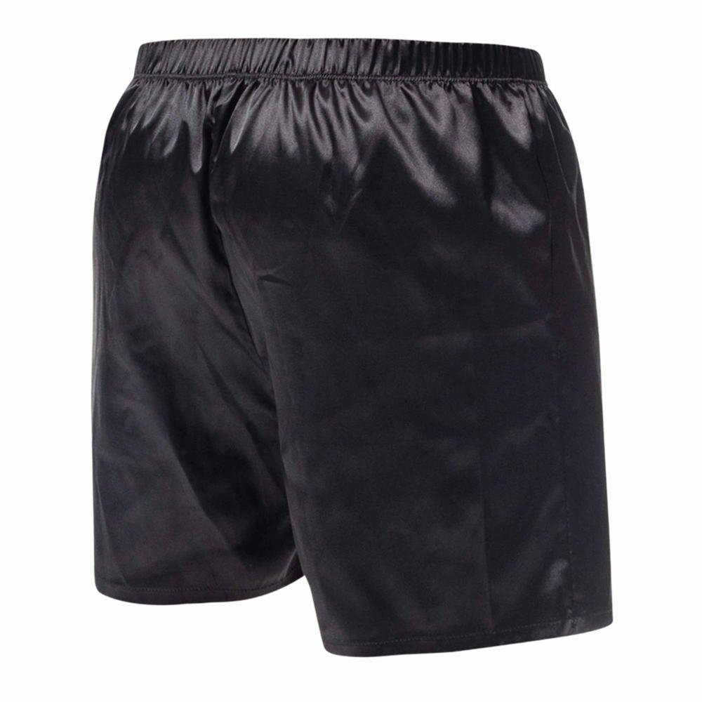 MALEBASICS UNDERWEAR Malebasics Black Satin Shorts-Black-Small