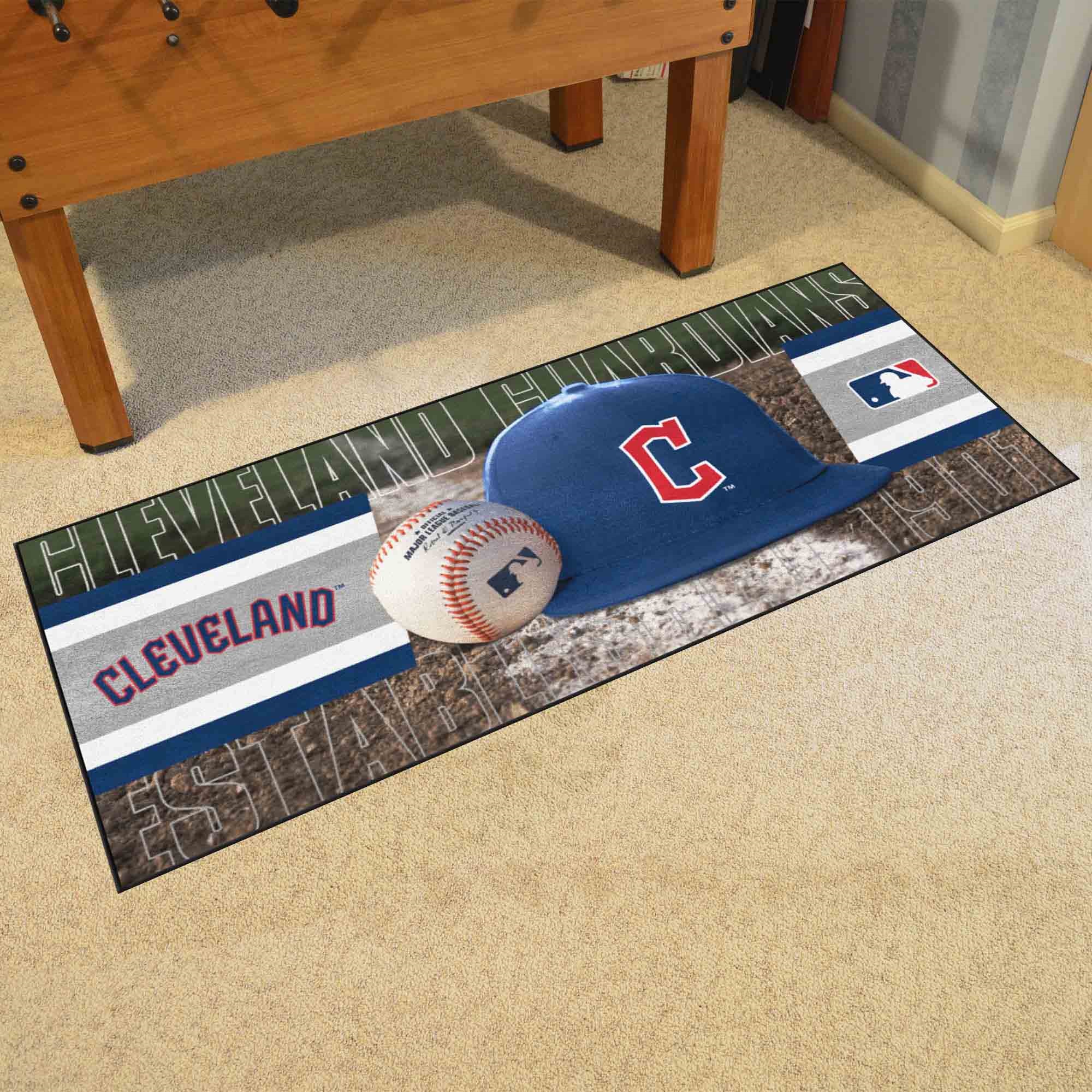 Fanmats Cleveland Guardians Baseball Runner Rug - 30in. x 72in.