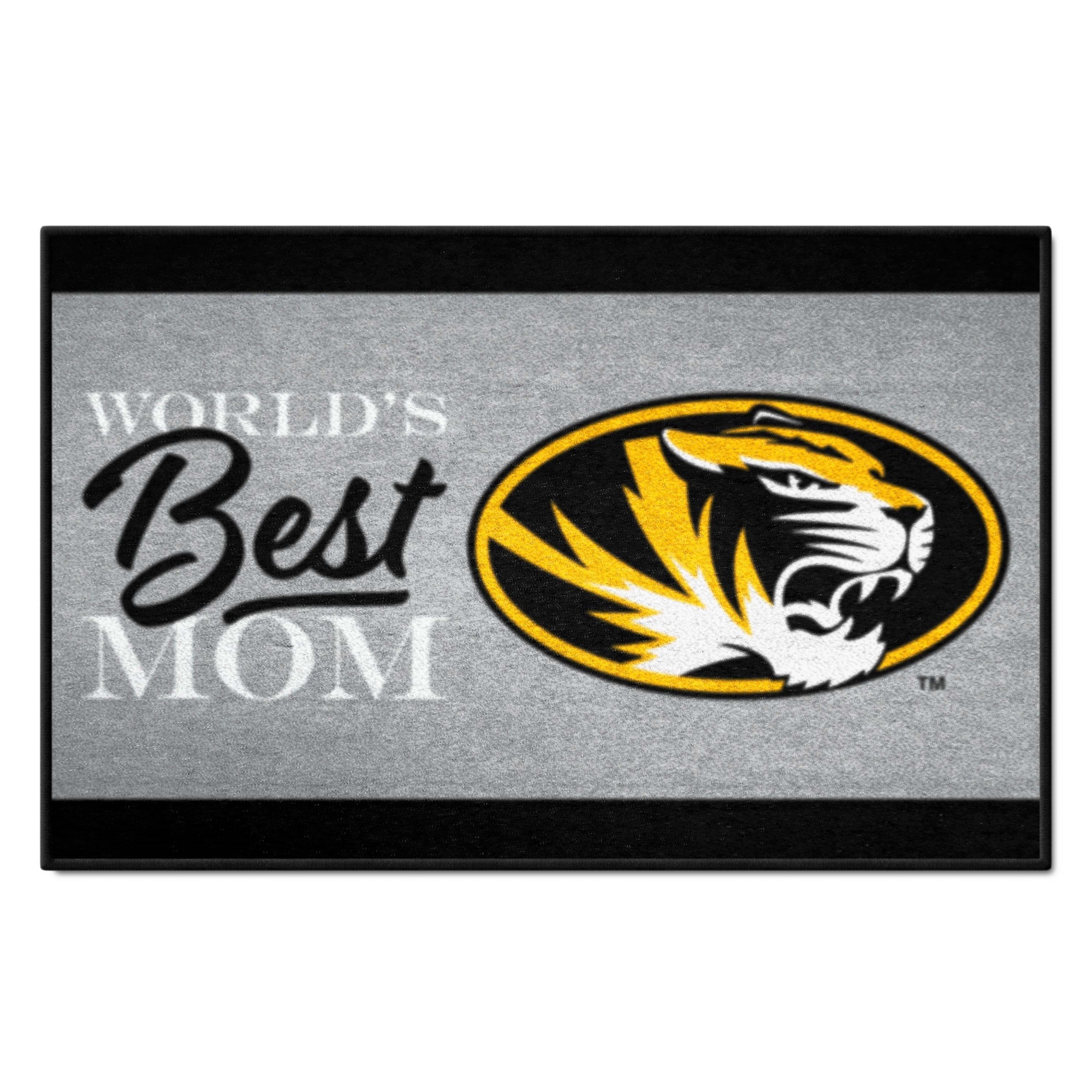 Fanmats 34558 19 x 30 in. Missouri Tigers Worlds Best Mom Starter Mat Accent Rug&#44; Black