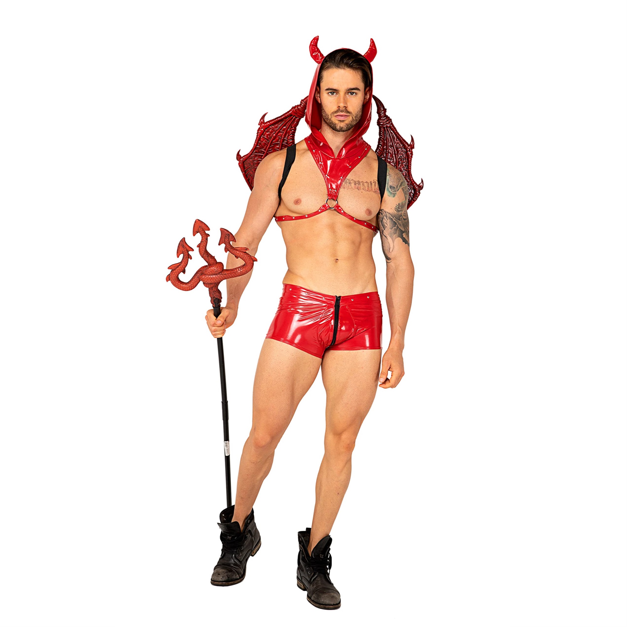Roma Costume Men's 2pc Lucifers Desire Devil Costume, Red, Large