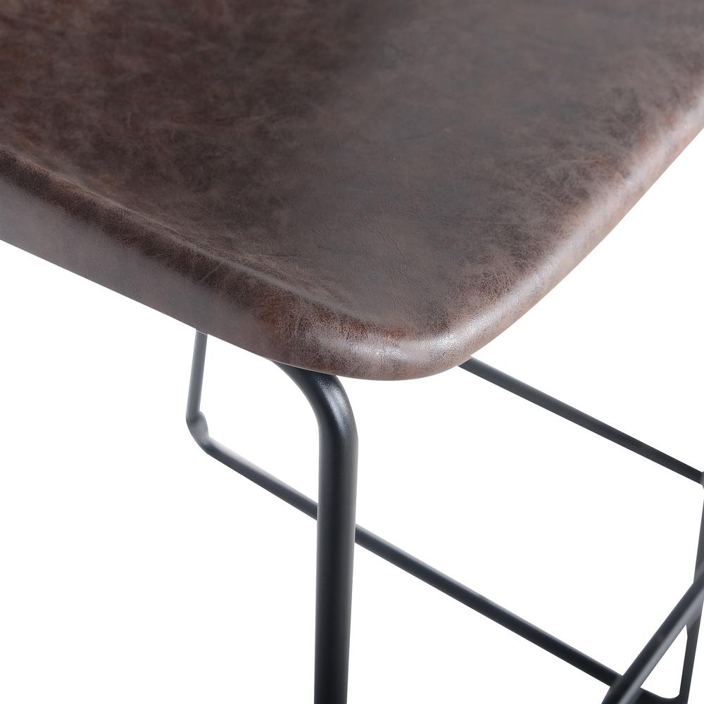 New Pacific Direct Delta PU Leather ABS Counter Stool - Vintage Coffee Brown