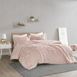 Ergode Shaggy Long Fur Comforter Mini Set - Soft & Contemporary Bedding with Stylish Faux Fur, Fluffy Texture, and Solid