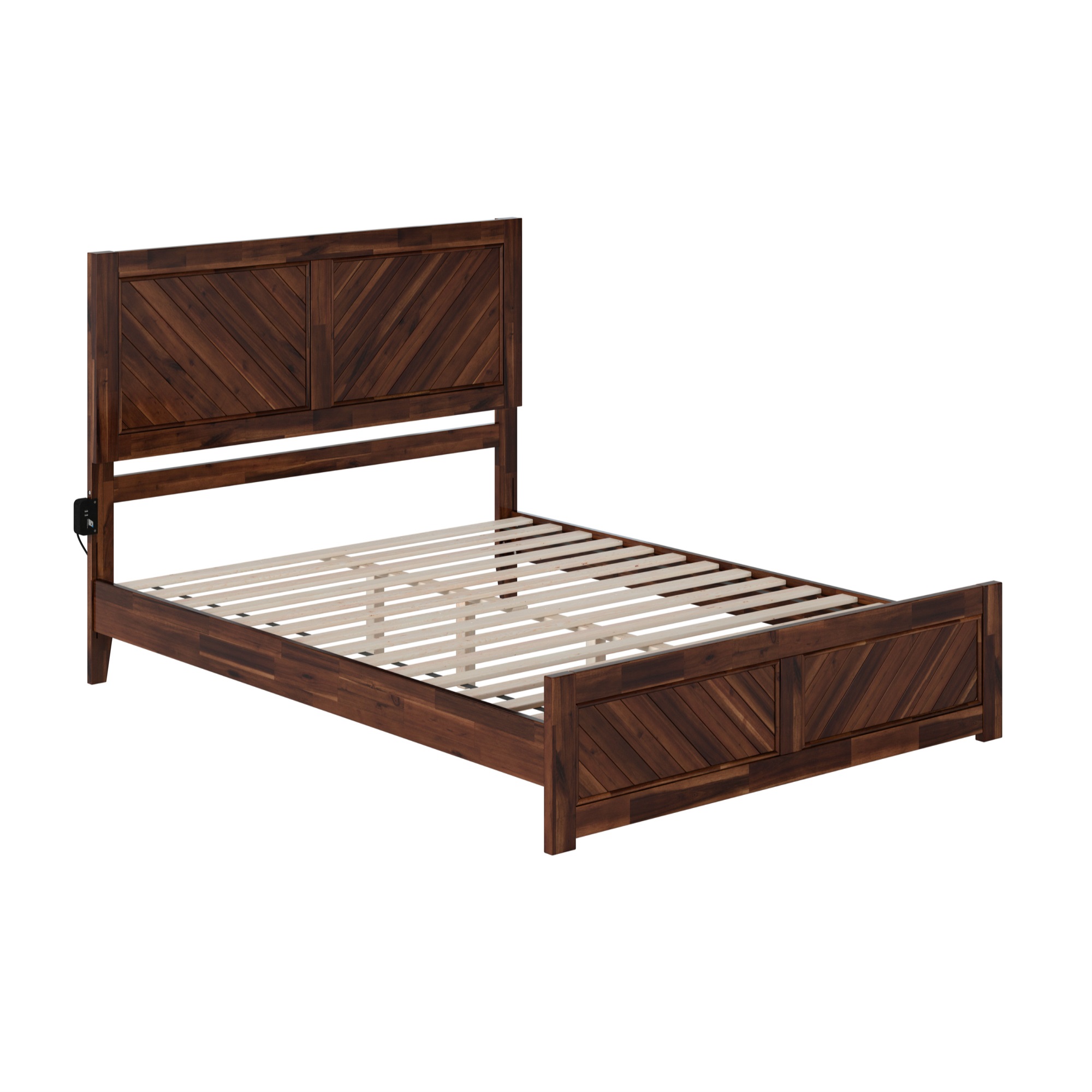 AFI Canyon Low Profile Queen Platform Bed with Matching Footboard in
