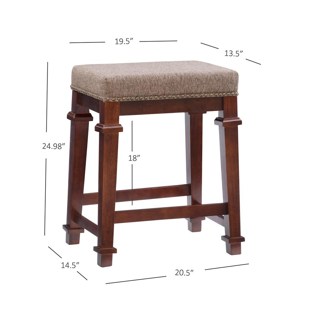 Linon Kennedy Backless Tweed, Brown Counter Stool,