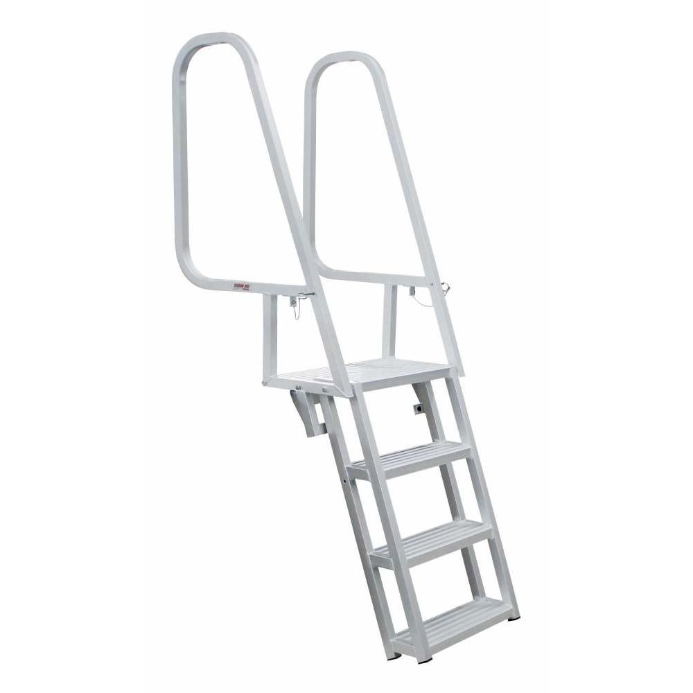 Extreme Max 3005.3913 Deluxe Flip-Up Dock Ladder with Welded Step Assembly - 4-Step