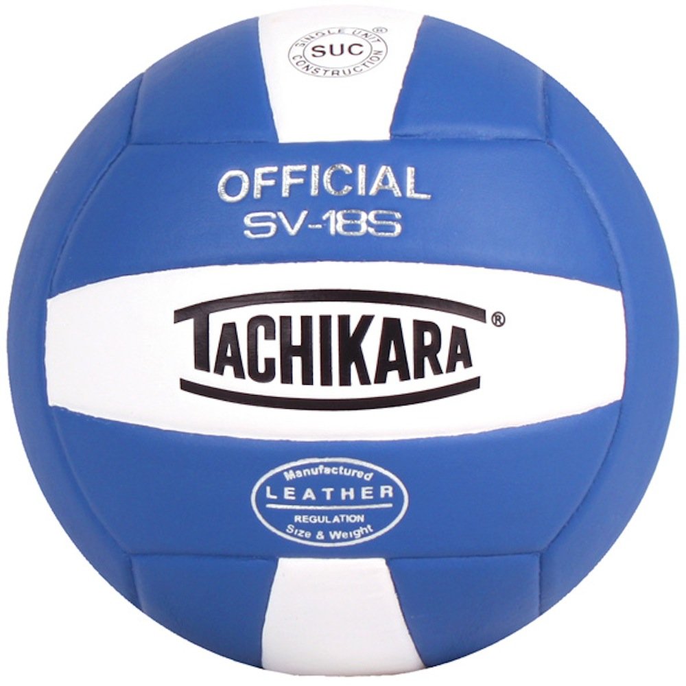 Tachikara SV18S Composite Leather Volleyball (Royal Blue and White)