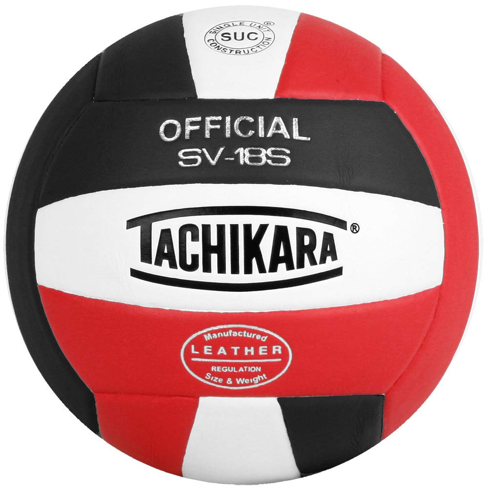 Tachikara SV18S Composite Leather Volleyball (Red White and Black)