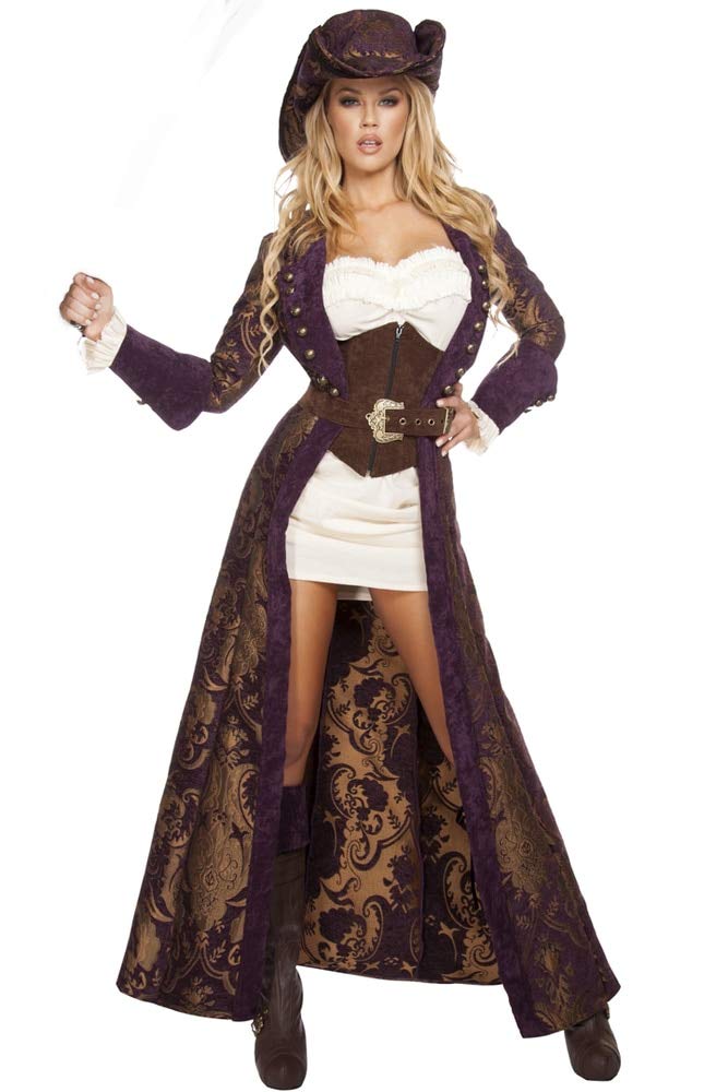 Roma Costume 4574 - 6pc Decadent Pirate Diva - As Shown / Medium