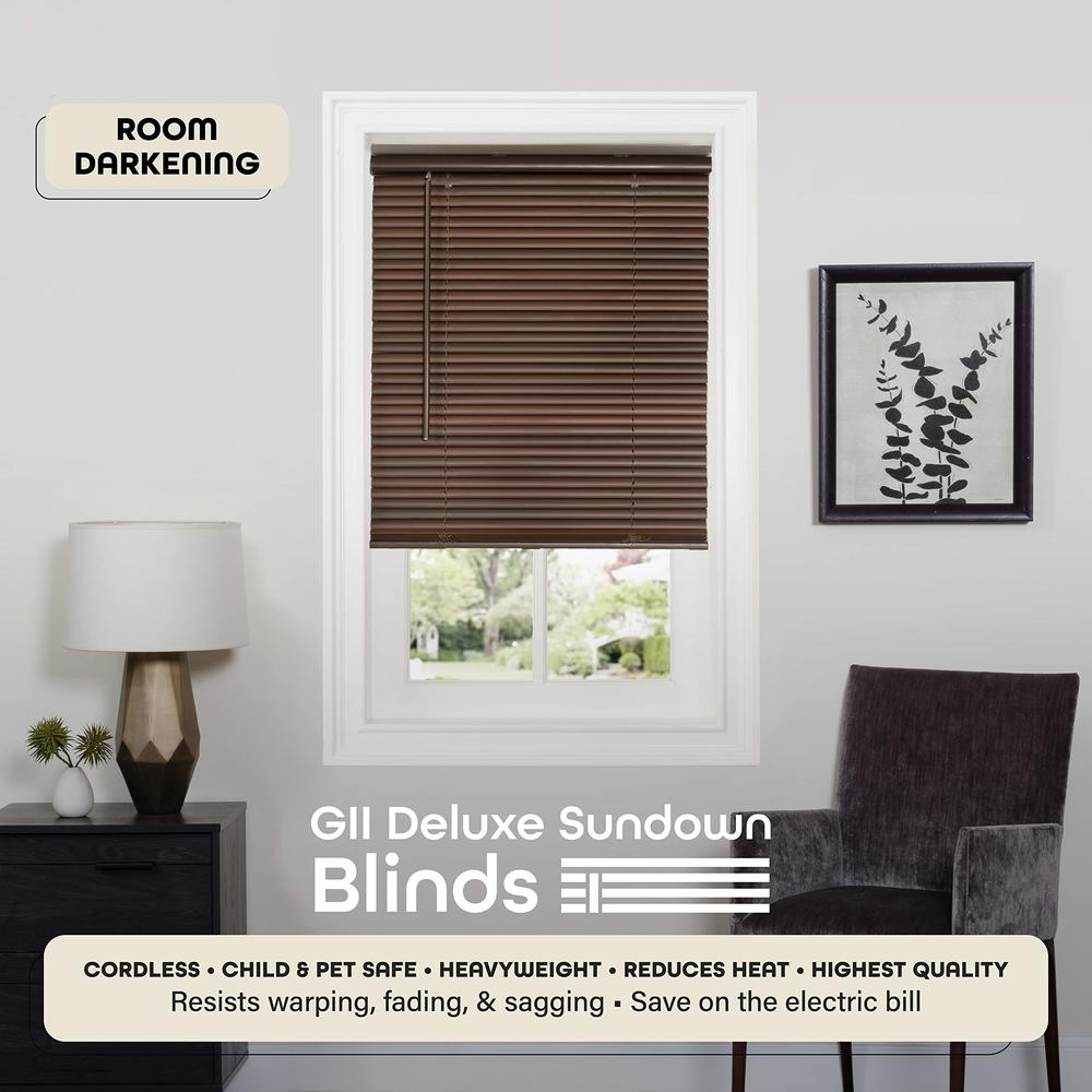 Achim Cordless GII Deluxe Sundown 1" Room Darkening Mini Blind 39x64 - Mahogany