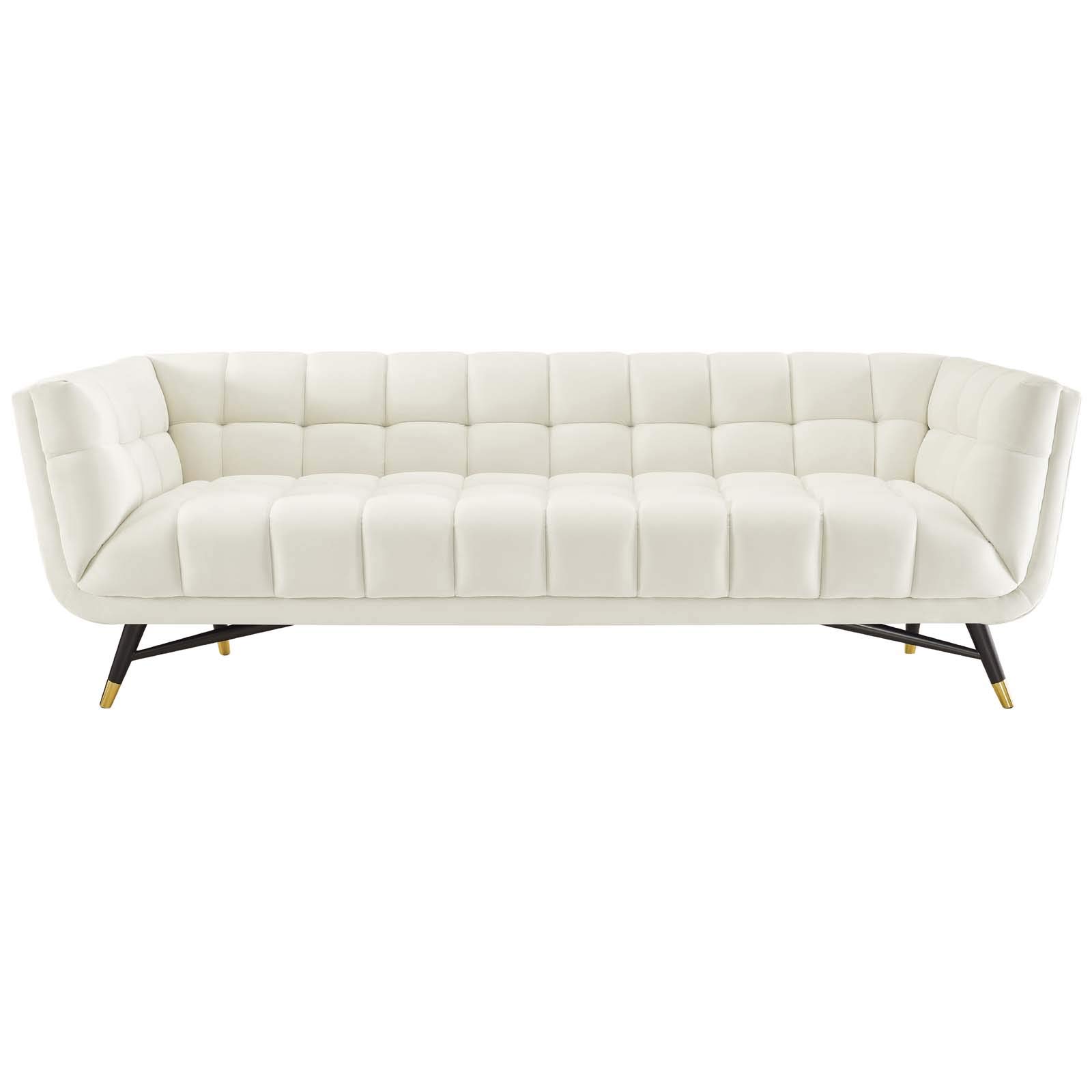 Modway Adept Upholstered Velvet Sofa - Ivory