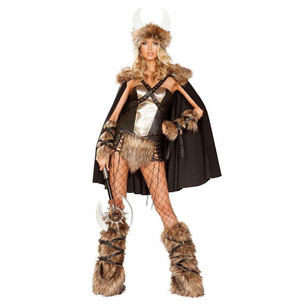 Roma Costume 4892 - 4pc Viking Warrior - Large / Black/Beige