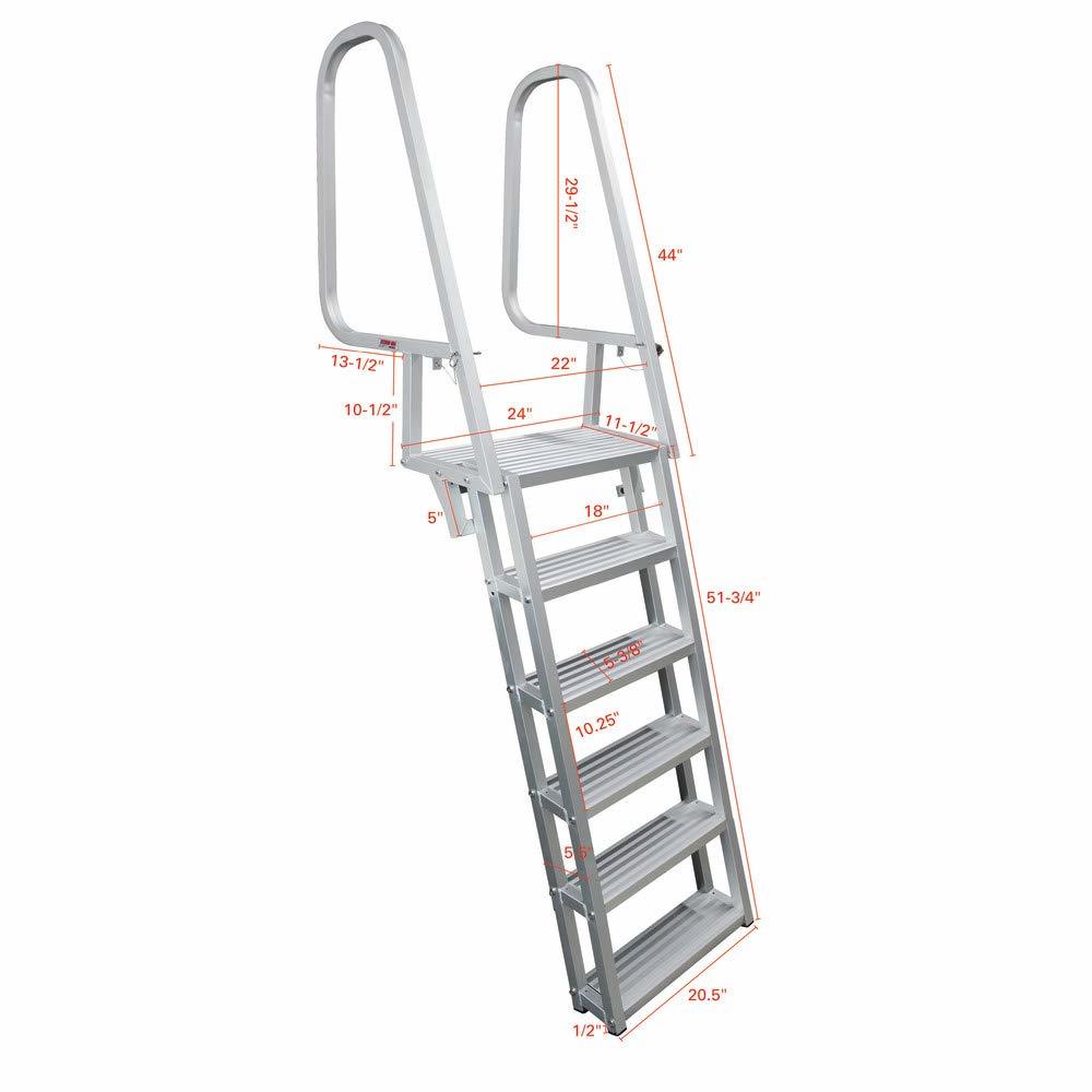 Extreme Max 3005.4122 Deluxe Flip-Up Dock Ladder - 6-Step
