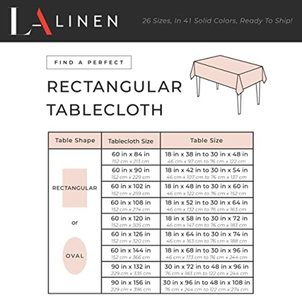LA Linen Polyester Poplin Rectangular Tablecloth, 60 by 102-Inch, Black