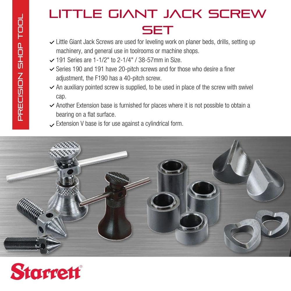 Starrett S191 Little Giant Jack Screw Set Complete with All Attachments