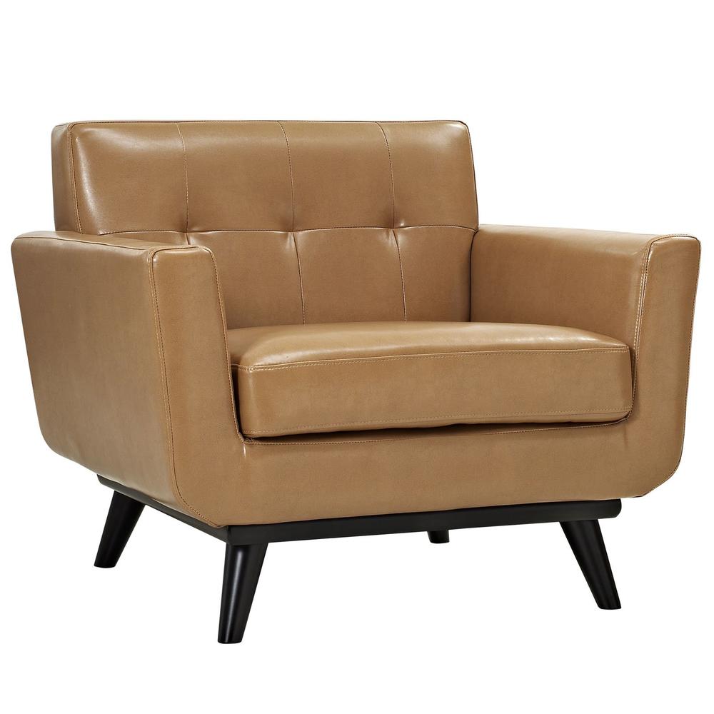 Modway Engage Bonded Leather Armchair - Tan