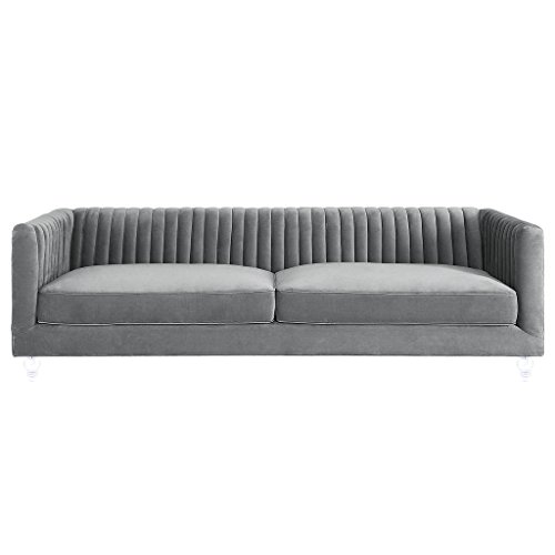 Tov Furniture Sofas Loveseats Sears Tov Furniture The Aviator Collection Modern Velvet Upholstered Living Room Sofa With Lucite Legs Grey