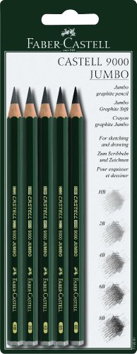 Faber Castell 9000 Graphite Pencils Jumbo Set Of 5 1 Each Hb