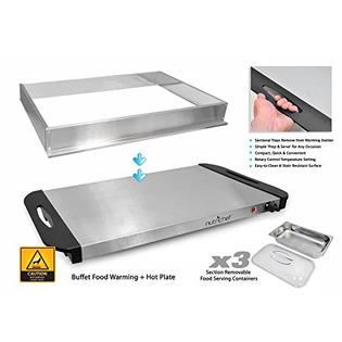 Hwncwm33 Nutrichef Food Warmer Buffet Server Warming Tray Hot Plate Nutrichef Food Warmer Buffet Server Warming Tray Hot Plate 3 Pot Crock Slow