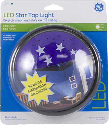 Ge Led Star Tap Light Projects Moon And Stars On The Ceiling