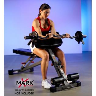 Xmark Fitness Ab Hyperextension And Preacher Curl Weight Bench Xm