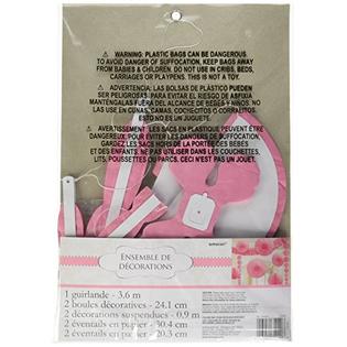 Amscan Classy Damask Party Decorating Kit New Pink Paper