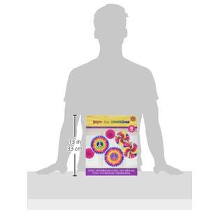 Amscan Groovy 60 S Party Swirly Tie Dye Printed Paper Fan