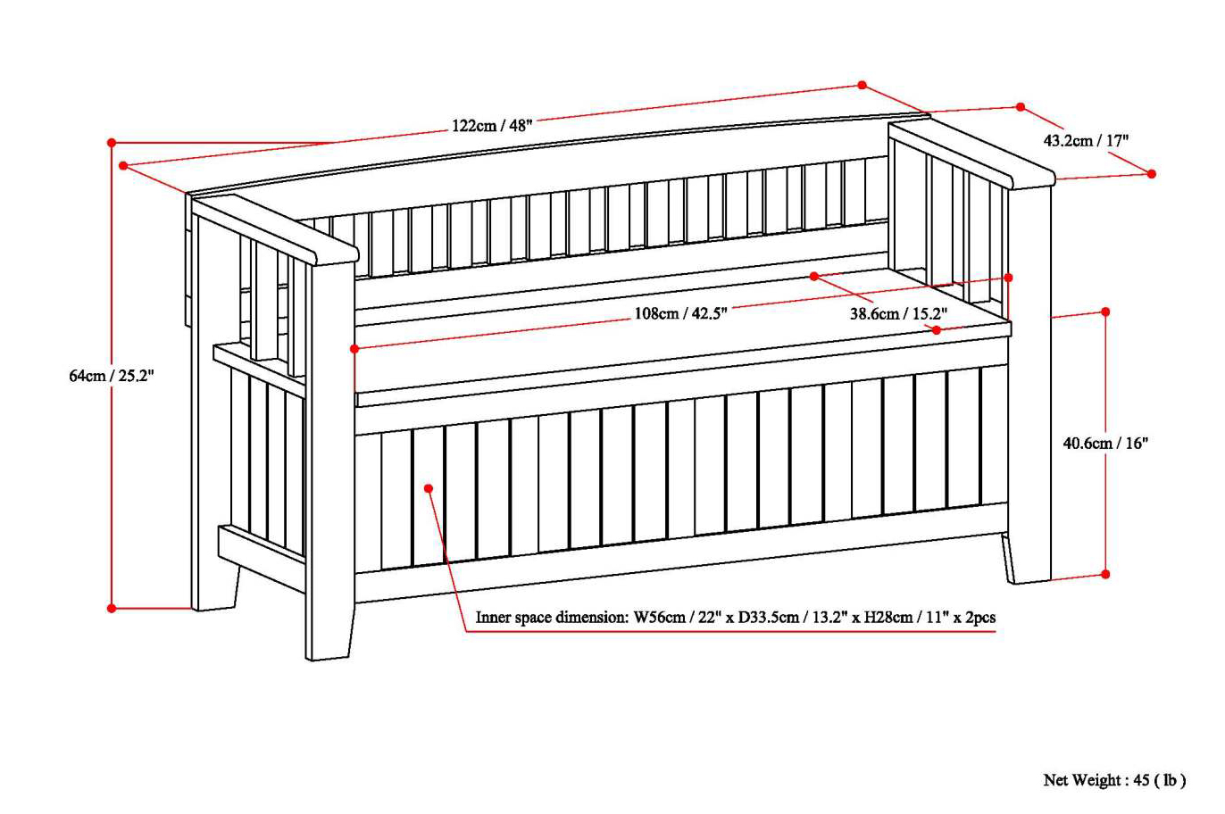 Simpli Home Acadian Solid Wood Entryway Storage Bench In Black