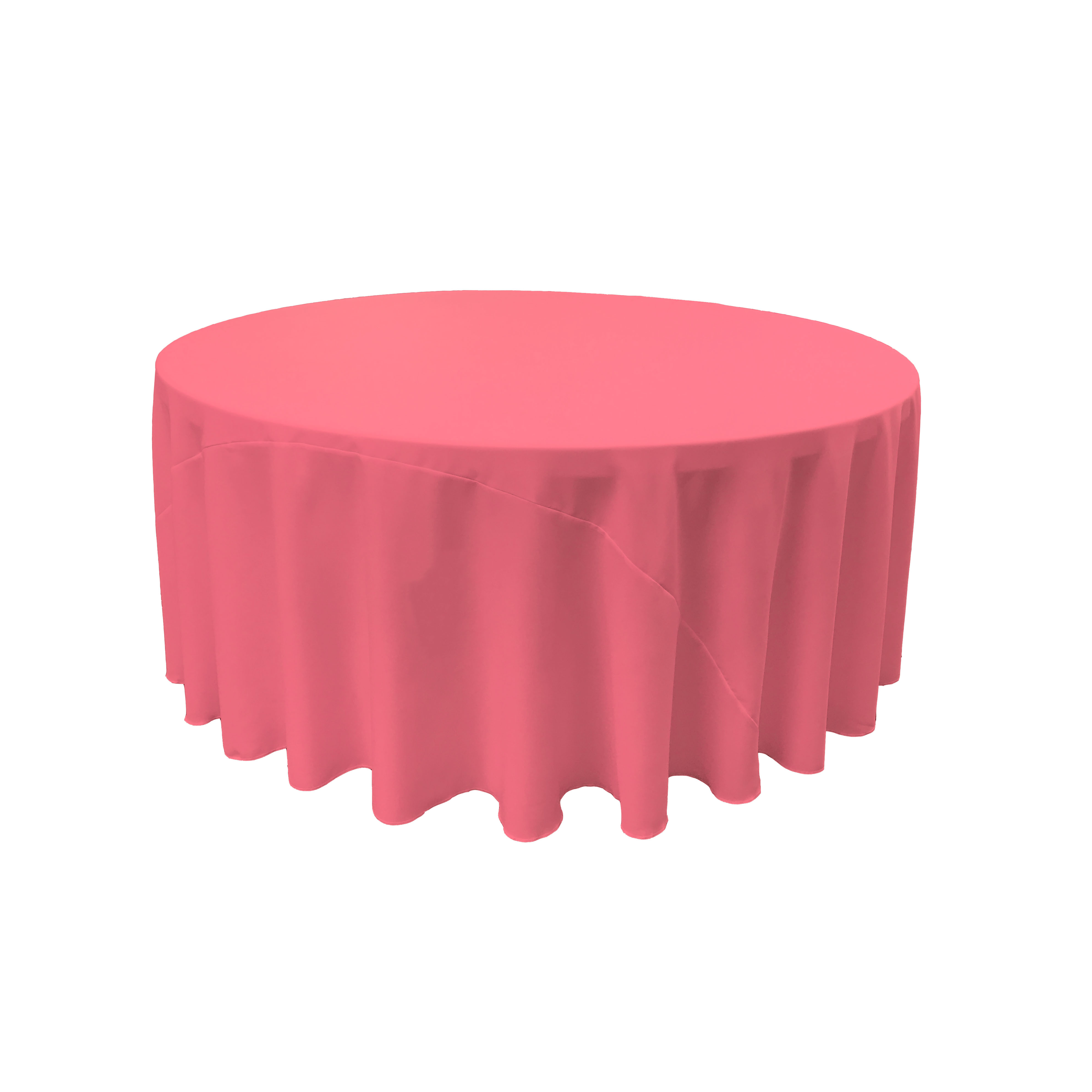 La Linen Polyester Poplin Tablecloth 120 Inches Round Hot Pink