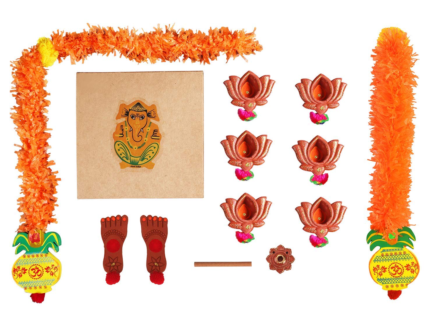 Storeindya Diwali Decoration Giftsset Of 6 Earthen Diyas