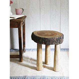 Storeethnic Wooden Rustic Tree Trunk Slices Sitting Stool Medium