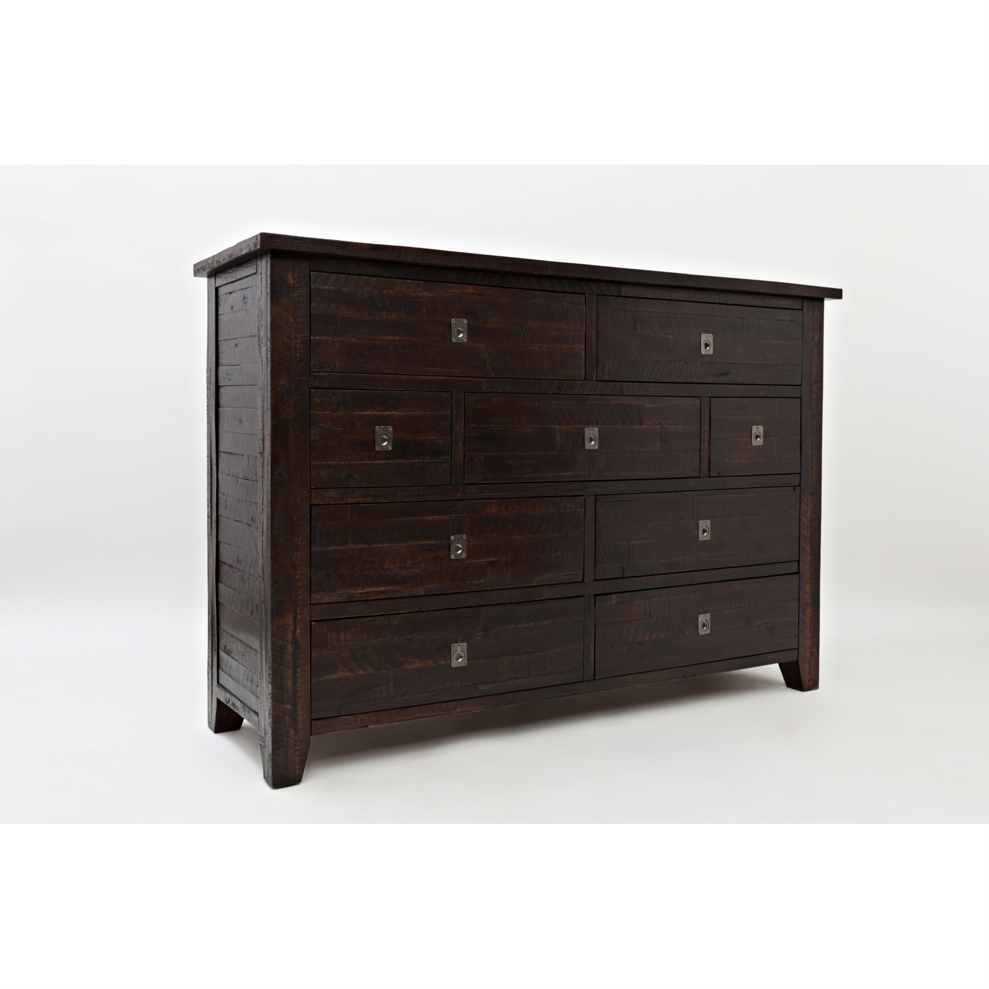 Benzara Wooden Dresser With 9 Storage Drawers Chocolate Brown