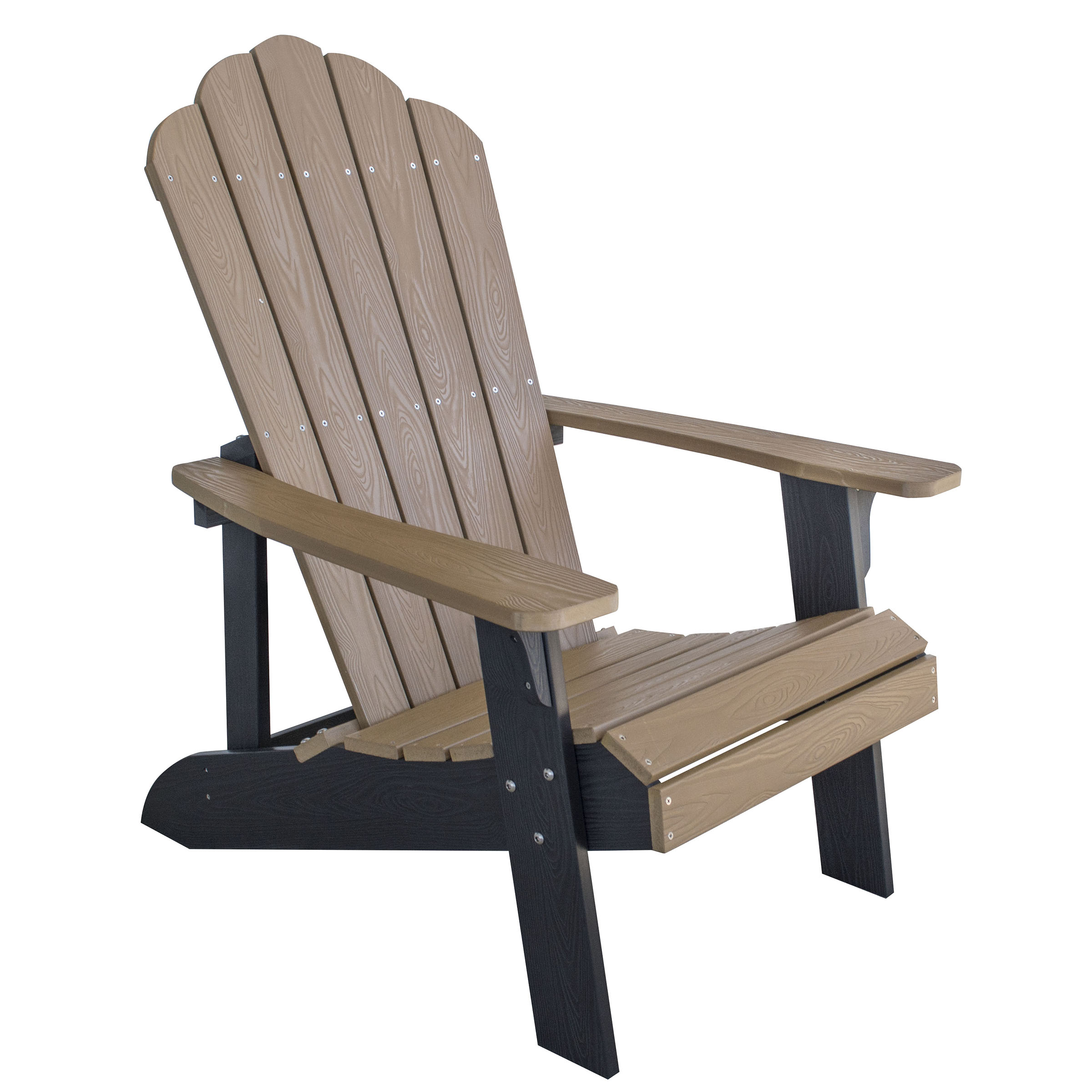 Amerihome Adirondack Kmart Amerihome Outdoor Two Tone Adirondack Chair With Durable Simulated Wood Construction Tan Black Accents