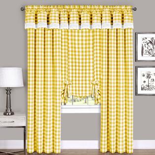 Achim Buffalo Check Window Curtain Panel 42x63 Yellow Achim Buffalo Check Window Curtain Panel 42x63 Yellow 3