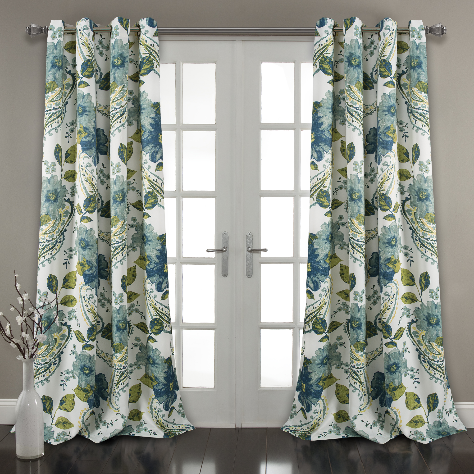 Lush Decor Ds Curtains Kmart Lush Decor Fl Paisley Room Darkening Window Curtain Panels Blue 52x108 Set