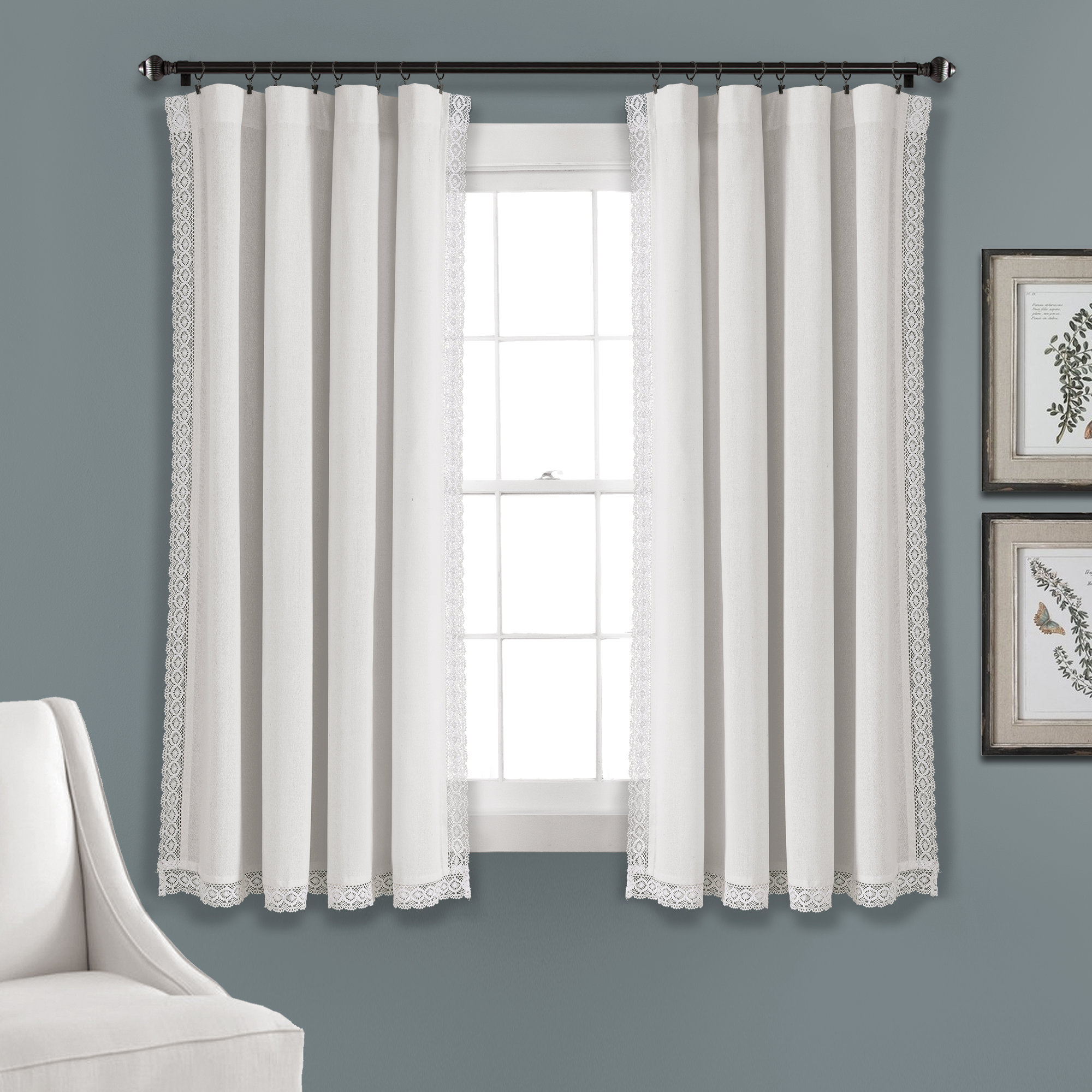 Lush Decor Prima Curtain Panel Pair 54 Inch From Sears Com Lush Decor Rosalie Window Curtain Panels White 54x63 Set