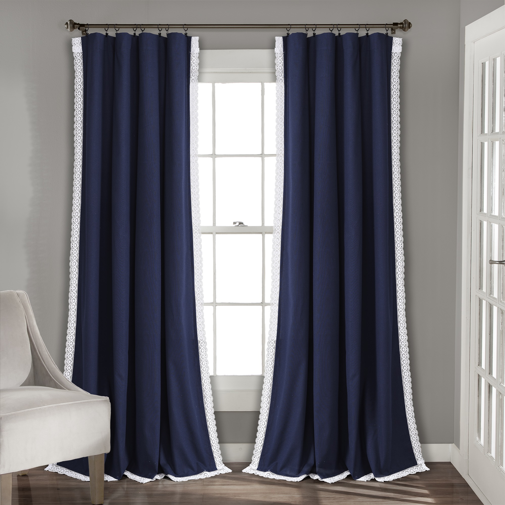 Lush Decor Prima Curtain Panel Pair 54 Inch From Sears Com Lush Decor Rosalie Window Curtain Panels Navy 54x84 Set