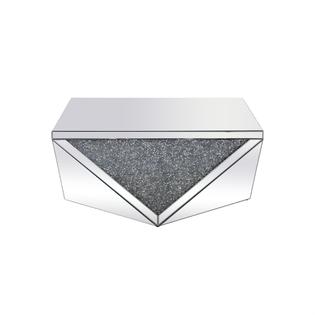 Elegant Decor 38 Inch Square Crystal Coffee Table Silver Elegant Decor 38 Inch Square Crystal Coffee Table Silver