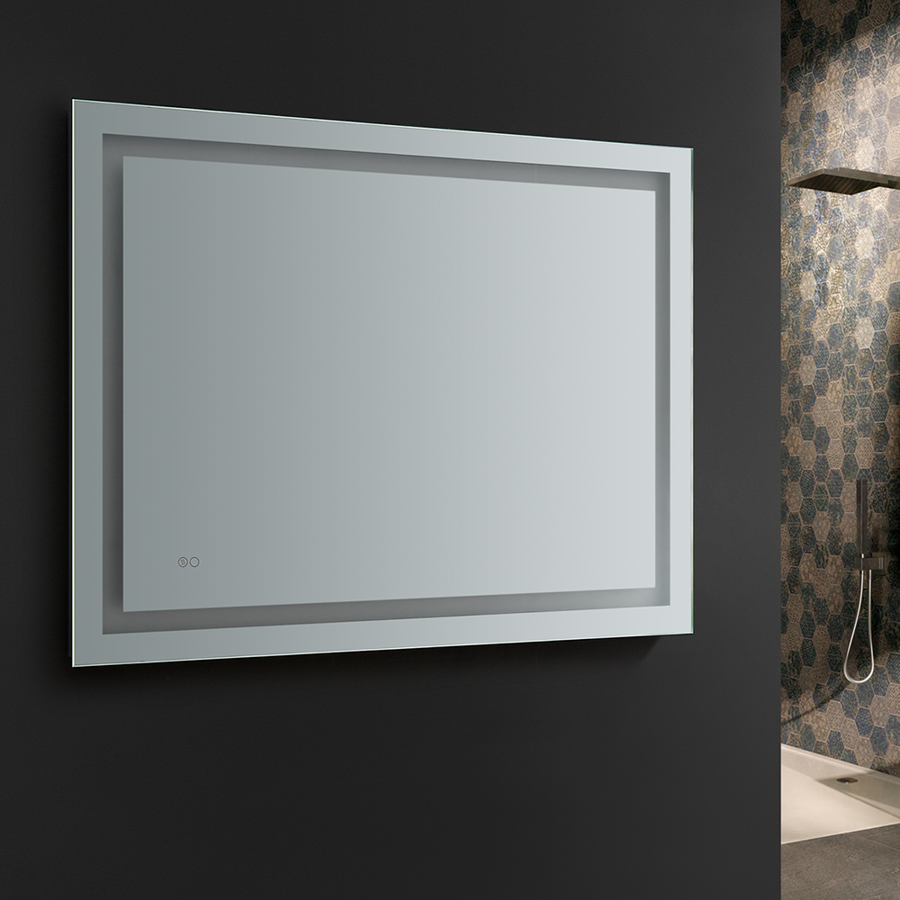 Fresca Santo 48 Wide X 36 Tall Bathroom Mirror W Led - Wide Bathroom Mirrors With Lights Fresca Santo 48 Wide X 36 Tall Bathroom Mirror W Led - Wide Bathroom Mirrors With Lights