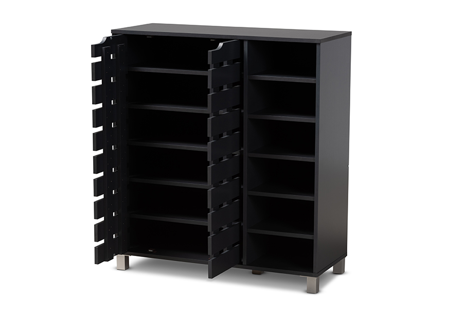 Baxton Studio Shirley Modern And Contemporary Dark Grey Finished 2