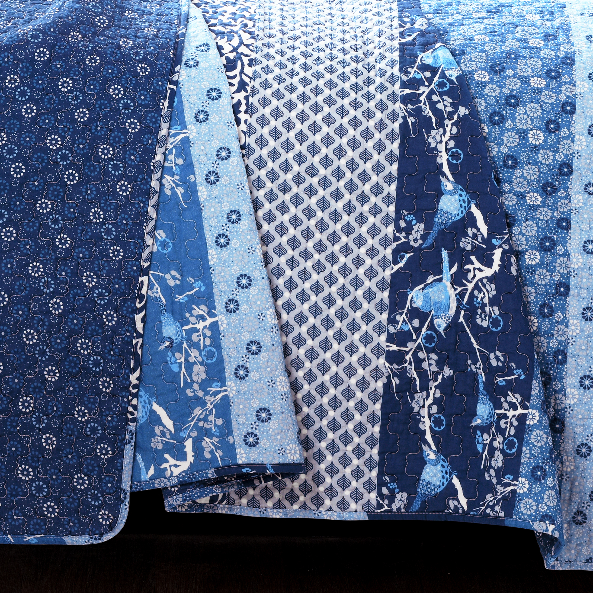 Lush Decor Royal Empire Quilt Navy 3pc Set King