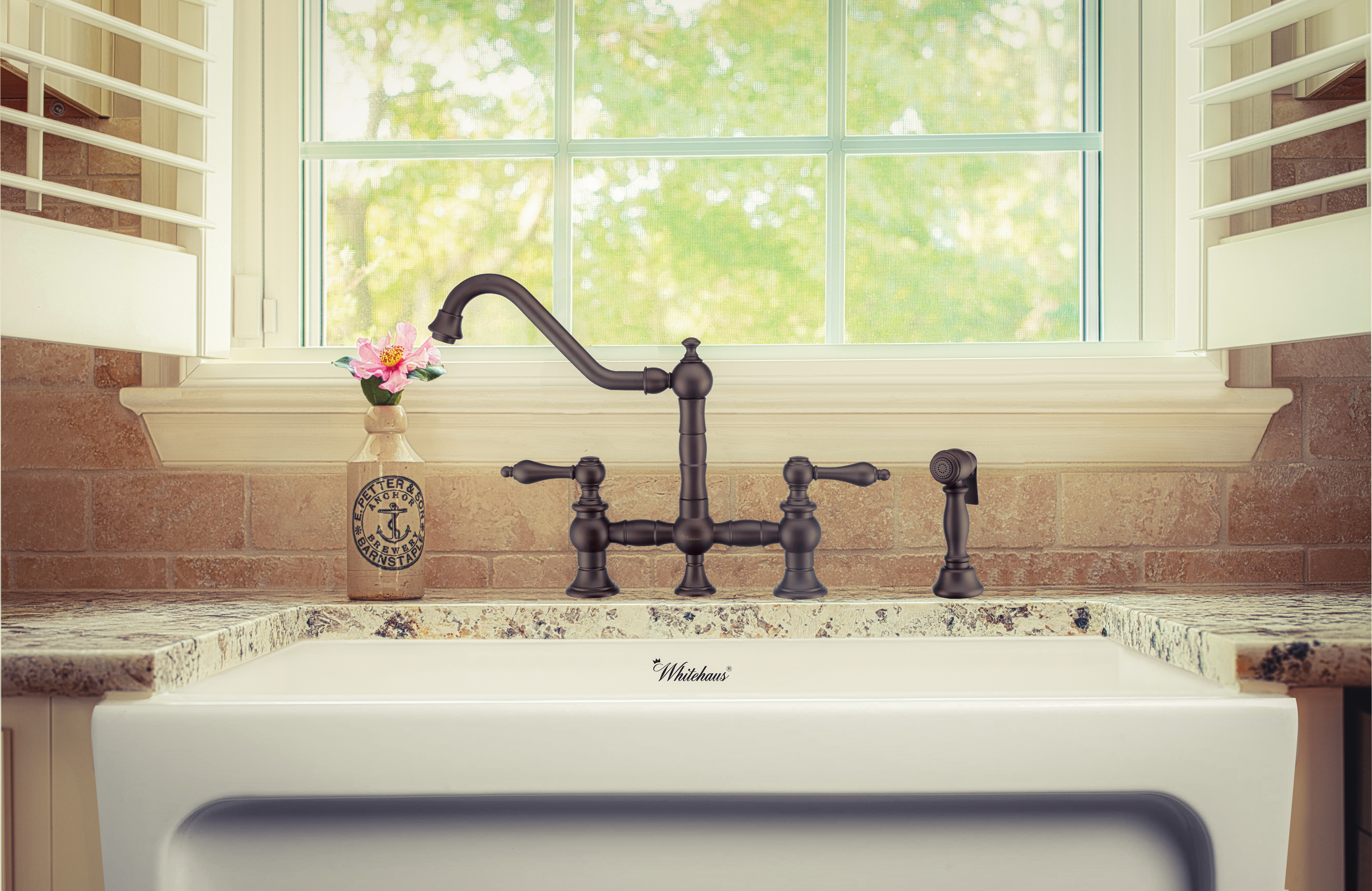 Whitehaus Vintage Iii Plus Bridge Faucet With Long Traditional