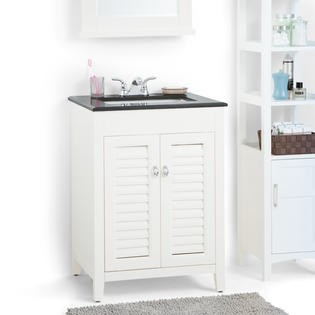 Simpli Home Adele 24 Inch Rustic Bath Vanity In Soft White With Adele 24 Inch Rustic Bath Vanity