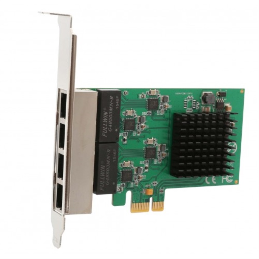 IOCREST PCI-Express 2.0, x4, 4-Port Gigabit Ethernet RJ45 Card, Realtek+ASMedia Chipsets